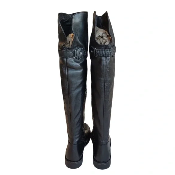 Frye Shirley OTK Leather Knee High Black Riding Boots - Sz 8 - Picture 9 of 16